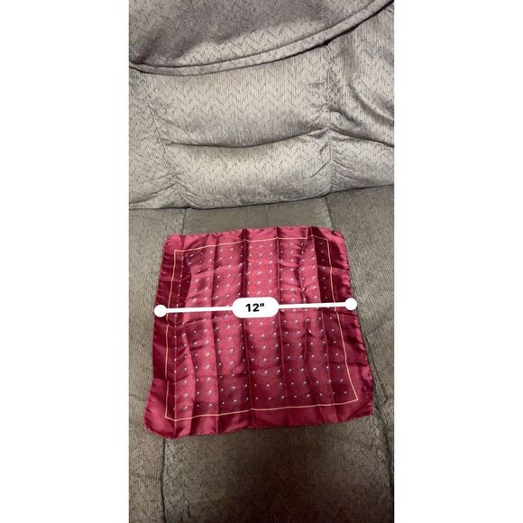 Vintage Red Silk Handkerchief with Floral Pattern - Picture 6 of 6